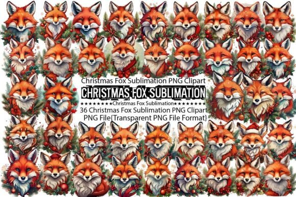 Download Christmas Fox Sublimation Bundle - Premium Resources