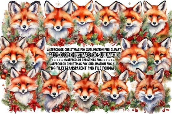 Download Watercolor Christmas Fox Sublimation - Premium Resources